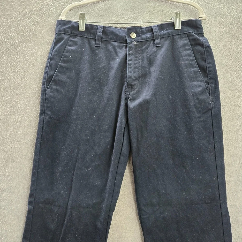 Volcom Men Pants 32 Blue Chino Straight Pockets Mid Rise Polyester‎ 30 in Inseam